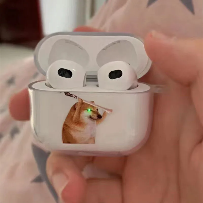 

Creative Shiba Inu Charging Light Case for AirPods Pro2 Cover for Airpod Pro 1 2 3 Bluetooth Earbuds Charging Box Case