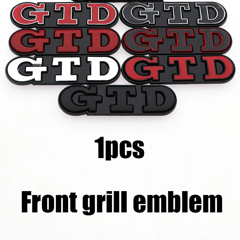 1pcs 3D GTD metal Car logo letter sticker Front grill emblem tail door trunk car rear Emblem styling Accessories - купить по выгодной