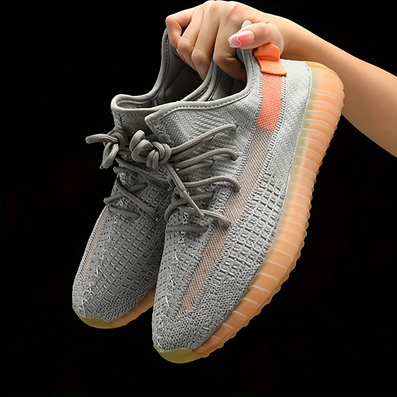 

Men's And Women's Sneaker Knit Breathable Lace-up Lightweight Shoes Outdoor Comfy Shoes, Spring And Summer