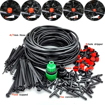 Greenhouse 5M-50M DIY Drip Irrigation System Automatic Watering Garden Hose Micro Drip Watering Kits with Adjustable Drippers 1
