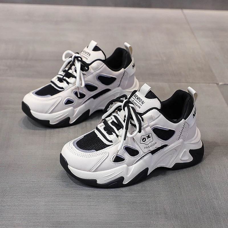 Кроссовки CRLAYDK женские на массивной подошве сетчатые дышащие для бега тенниса