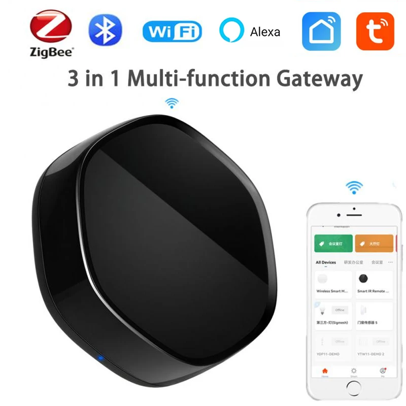 

Tuya ZigBee Multi-function Smart Gateway Hub Smart Home Bridge With 38K IR Remote Controller Via Smart Life Alexa Google Home