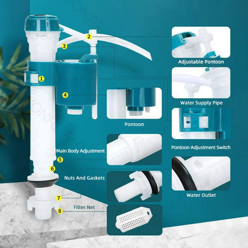 Универсальный Набор для замены резервуара унитаза кнопки двойной смывающий