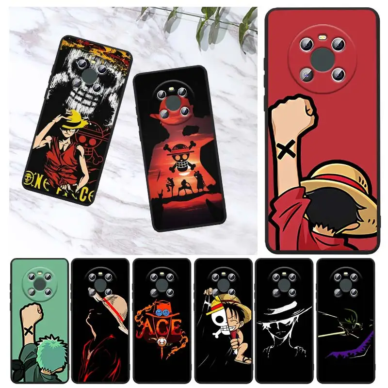 

Japanese One Piece Luffy For Huawei Mate 40 30 20 X 5G RS Lite P Smart Pro Plus 2019 2020 2021 Z S Black Soft Phone Case Capa