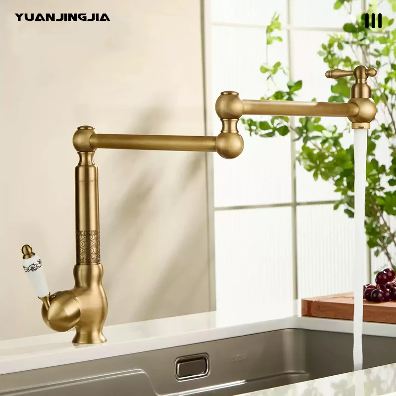 

Французский винтажный латунный смеситель для кухни