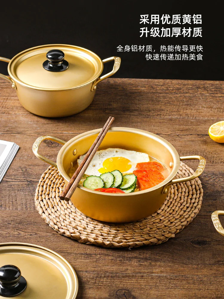 

Korean Instant Noodle Pot Induction Cooker Small Saucepan Dual-Sided Stockpot Household Cooking Instant Noodles Pot Ramen Pot