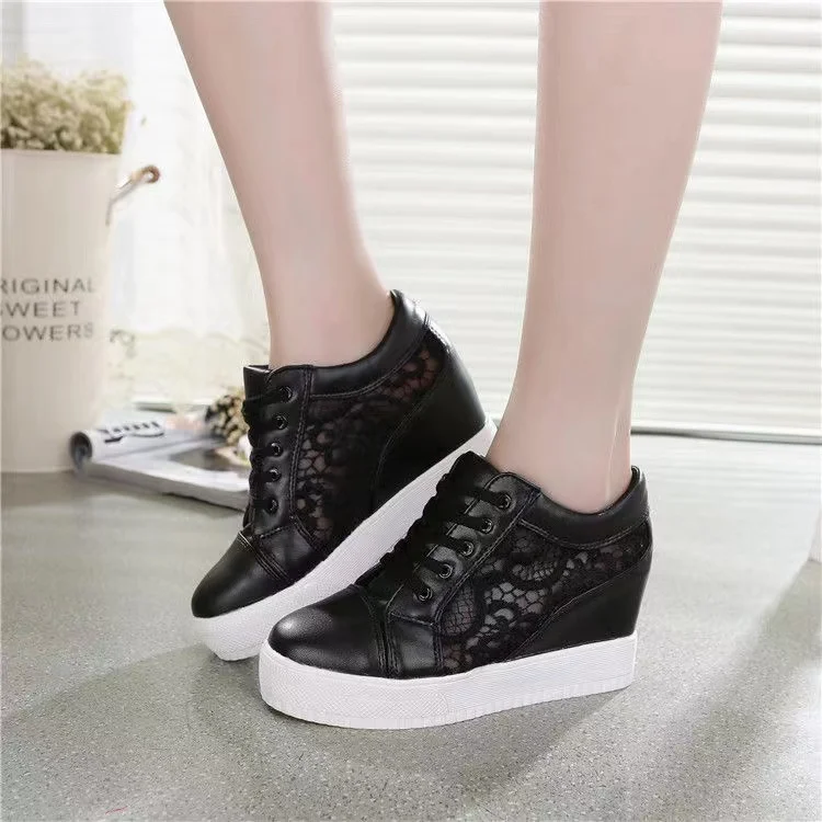 Hot White Hidden Wedge Heels sneakers Casual Shoes Woman high Platform Shoes Women's High heels wedges Shoes For