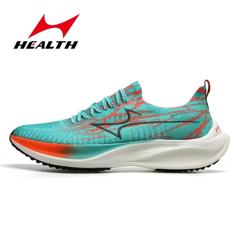 Health Fly Men Nylon Carbon Fiber Professional Marathon Shoes Breathable Cushioning Ultra Light Race Running Jogging Sneakers