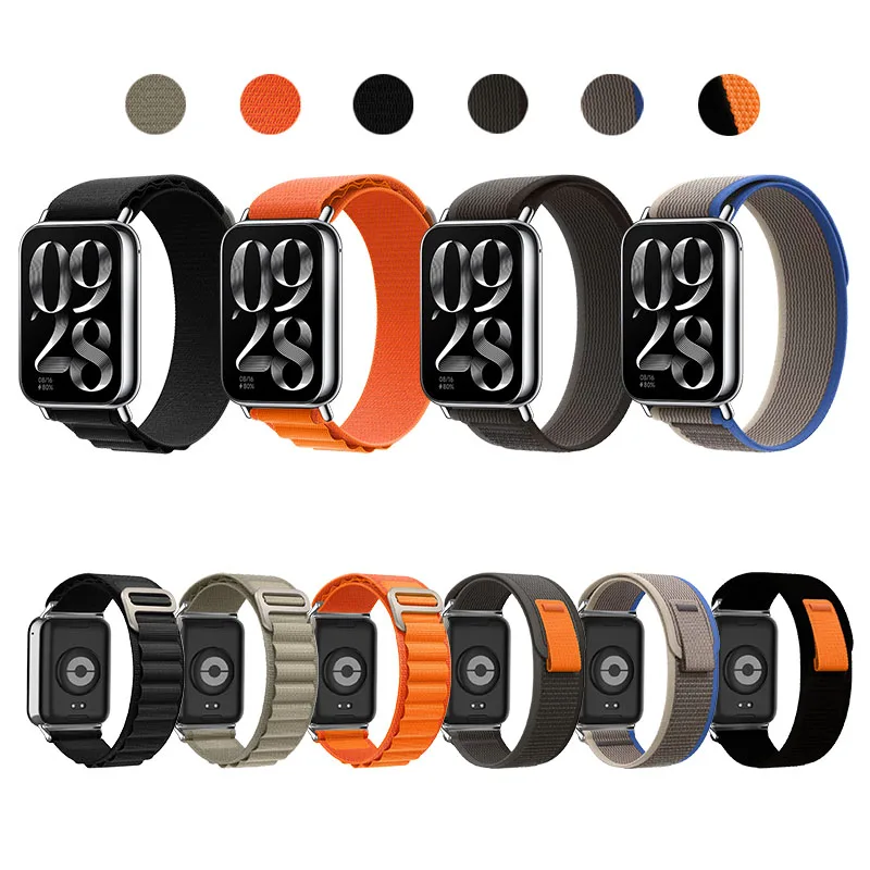 Нейлоновый ремешок с петлей для Xiaomi Mi Band 9 8 Pro аксессуары браслета Correa Redmi Watch 4