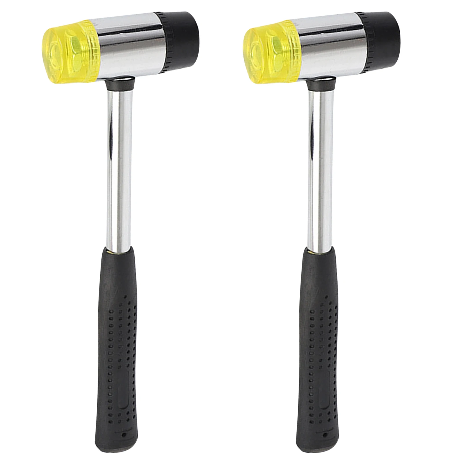 

25mm 2pcs For Household Project Ergonomic Grip Mallet Rubber Hammer Anti Slip With Low Recoil Camping Handheld PVC Handle