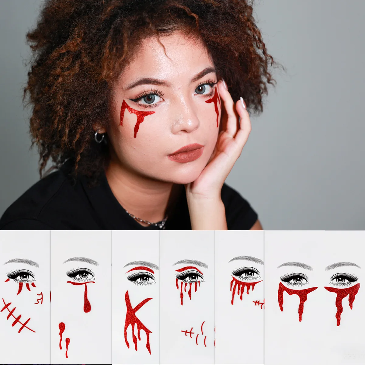 

Halloween Party Temporary Tattoos Zombie Makeup Scar Wound Blood Bleeding Tattoo Stickers Kids Women Men Cosplay DIY Decorations