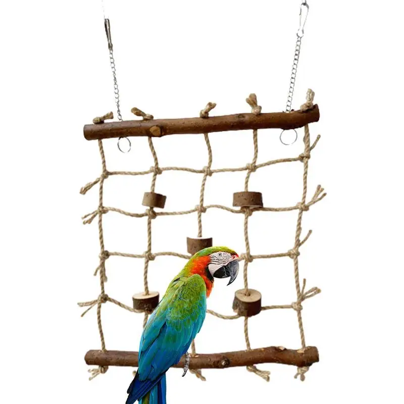 

Bird Climbing Net Hammock Hanging Rope Net Parrot Cage Toy Easy To Install Sturdy Climbing Ladder Bird Cage Toy Accessories