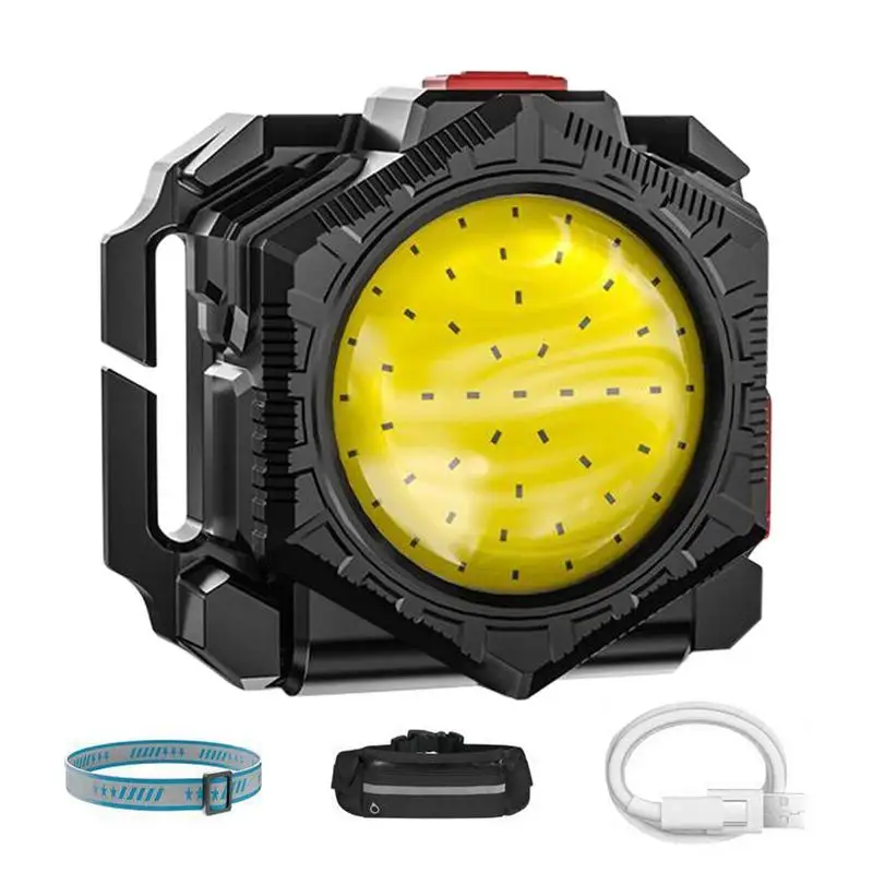 

Powerful LED Headlamp COB USB Rechargeable Headlight 3 In 1 LED Headband Wrist Light Fanny Pack Waterproof Torch Head Lamp