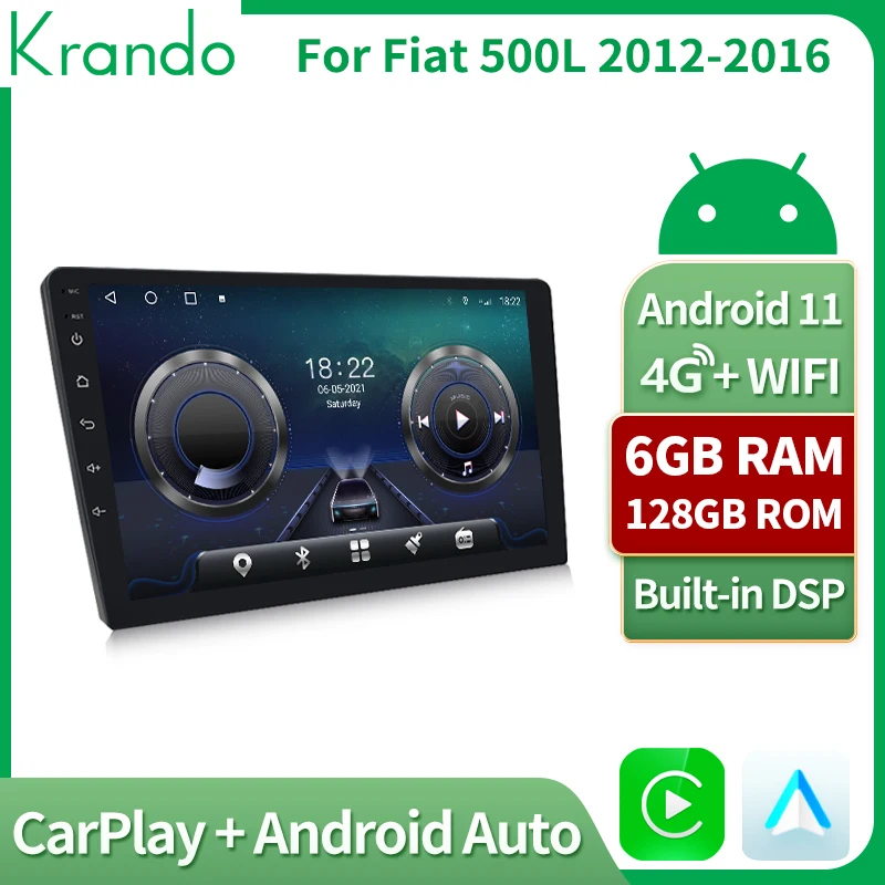 

Krando 9/10'' Android 11 Car Radio GPS For Fiat 500L 2012-2016 Multimedia Player GPS Navigation System Wireless Carplay Audio