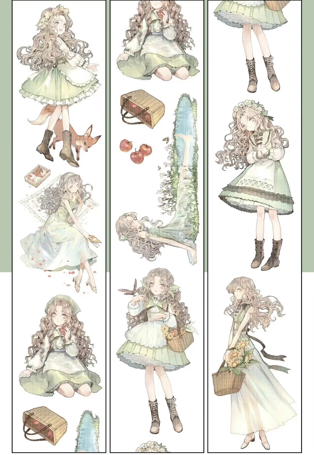 

8loop/4.88m Cute Forest Girl Pet Tape Style Collage Journal