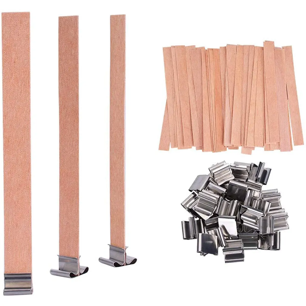 Candle Wicks With Base Wood Wick Core For DIY Making Wooden Set Supplies Handmade Soy Parffin Wax |