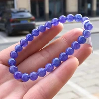genuine natural tanzania tanzanite gemstone bracelet 7 2mm clear beads healing blue tanzanite aaaaaa