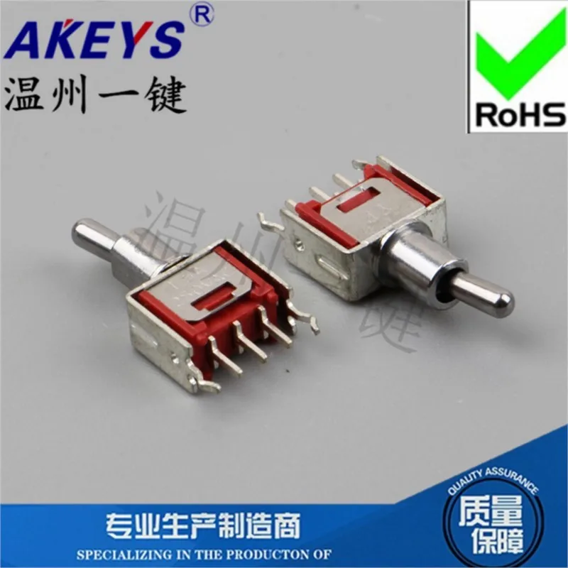 SMTS-102-C2-N2 Кулисный мини-кнопочный тумблер 3 фута 2 передачи