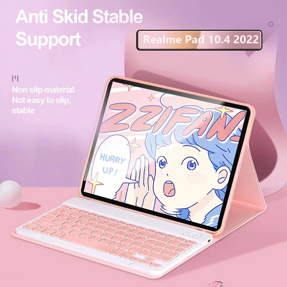 Клавиатура для Realme Pad 10,4 дюйма, Кожаная подставка, Вертикальный чехол-книжка с Bluetooth-клавиатурой для планшета Realme Pad