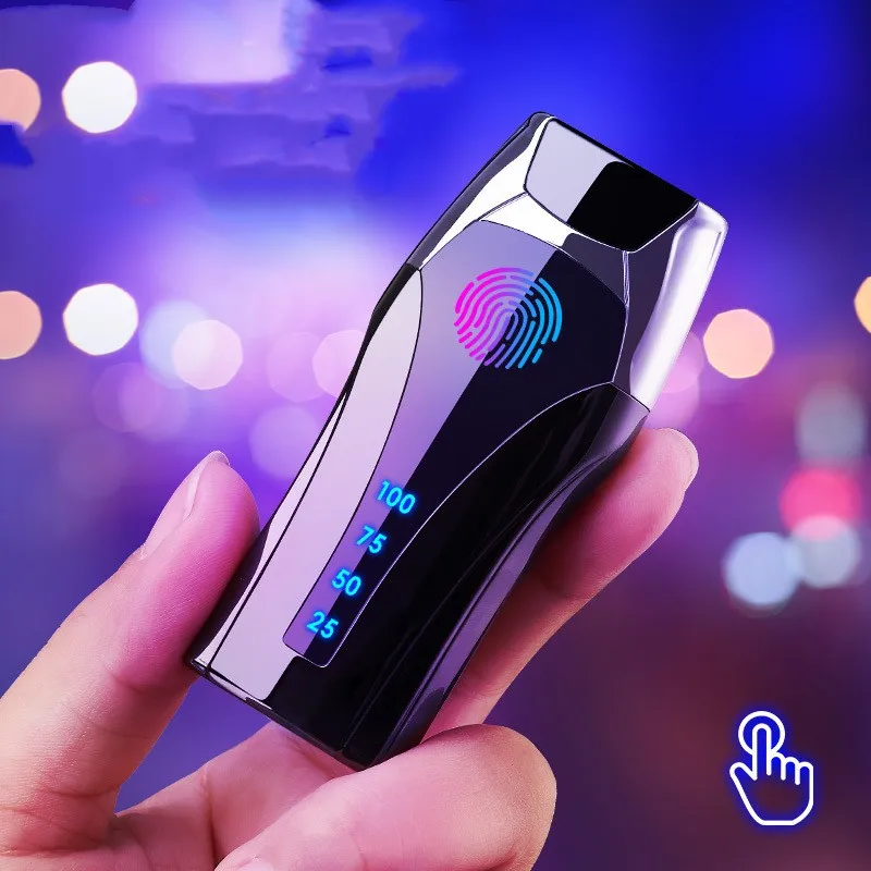 

New Touch Sensing Dual Arc Outdoor Windproof Pulse Lighter Metal Flameless USB Charging Smoking Accessories Men's Gift
