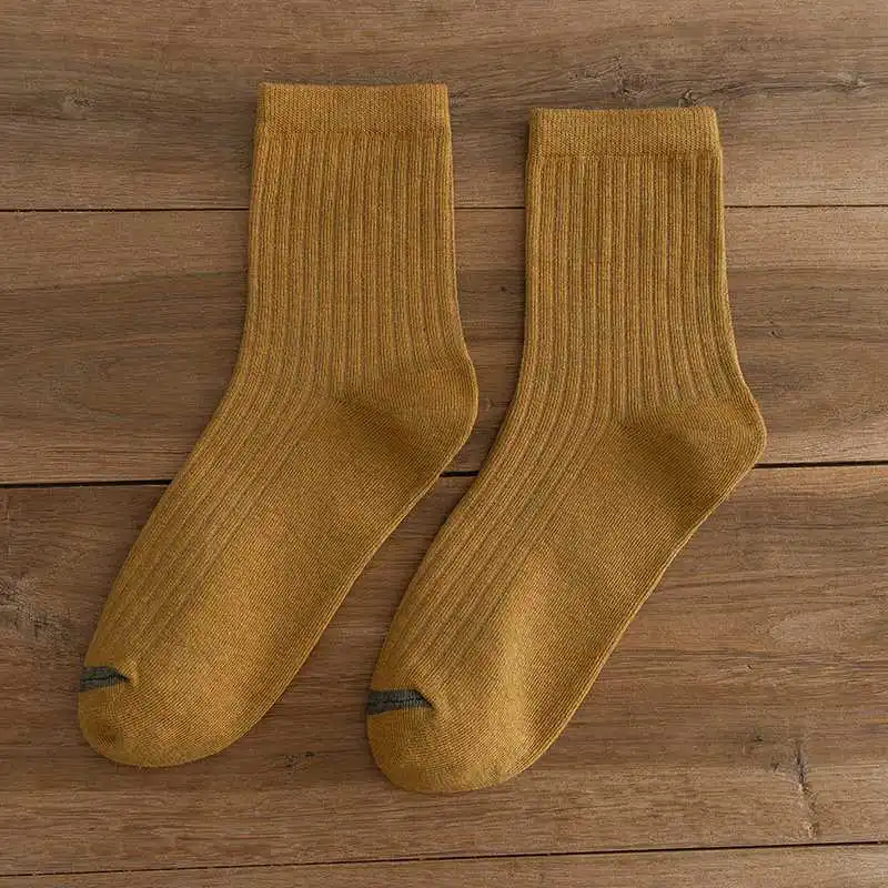 

Men's Vertical Stripes Socks Cotton Casual Mid Tube Socks Colorful Autumn Winter Sports Socks Classic Solid Color