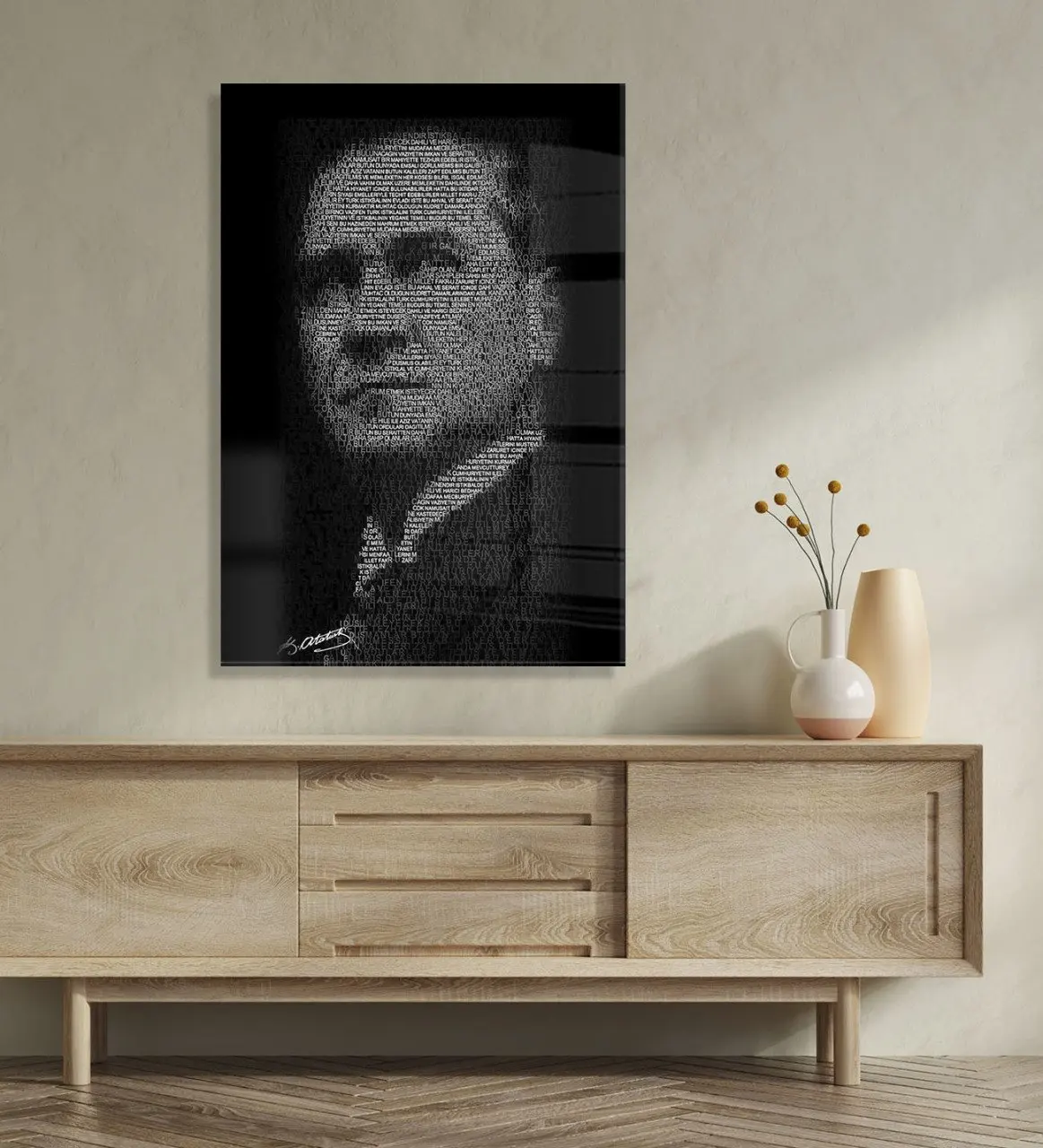 

BK Gift ataturk themed glass table 70x100cm-10