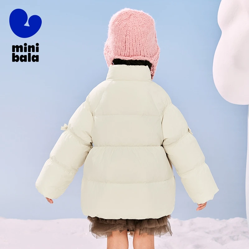 Пуховая верхняя одежда Mini Bala для мальчиков и девочек 2024 новые зимние стили с