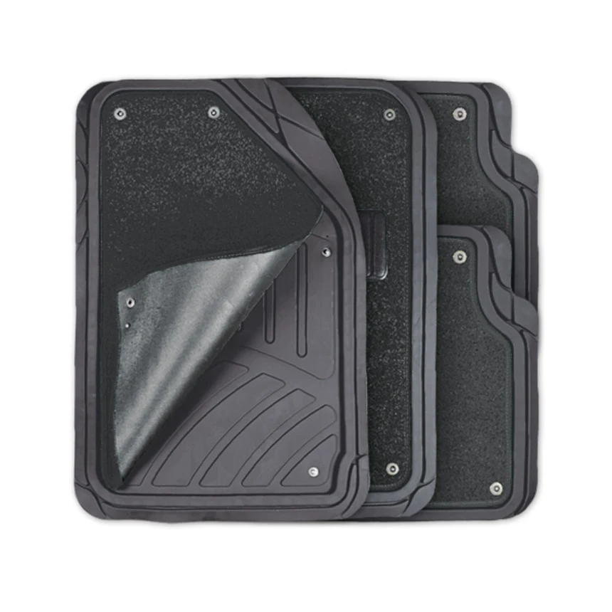 Коврики автомобильные универсальные, морозостойкие, 4 предмета, 2 передних 72х50 см, 2 задних 50x55 см, арт. TER-420