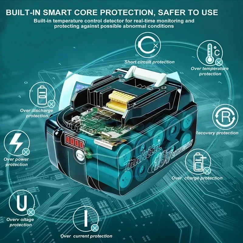 Новый аккумулятор Makita 6Ah для электроинструмента 18 В BL1840 BL1830B BL1850B BL1850 BL1860 BL1815
