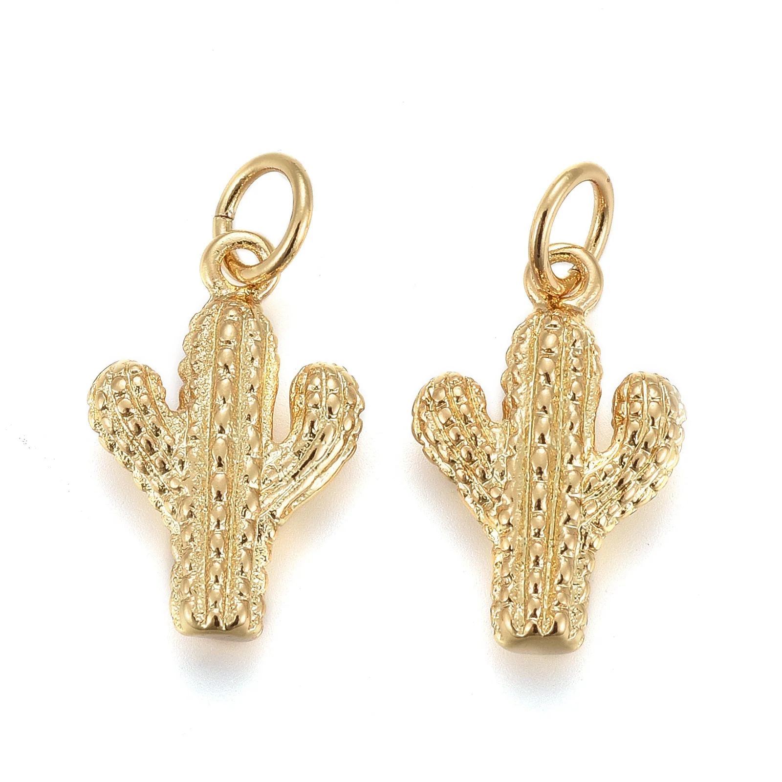 

Pandahall 2pcs Cactus Brass Pendants with Jump Rings Gold Color Plated Metal Charms For Necklace Bracelet Jewelry Making Gift