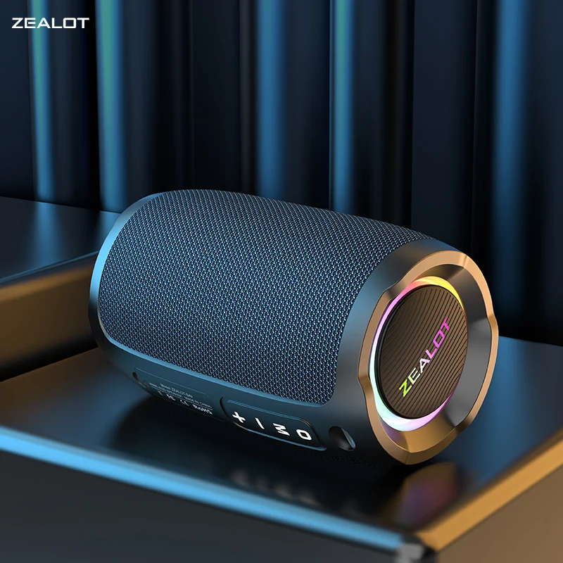 

Bluetooth-динамик Zealot S49 с выходной мощностью, Bluetooth-динамик с усилителем класса D, отличная производительность басов, походный динамик