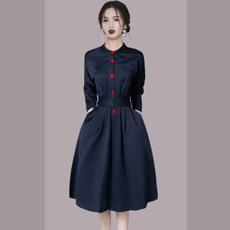 

Temperament shirt A-word dress female 2023 new slim and slim fashion dress