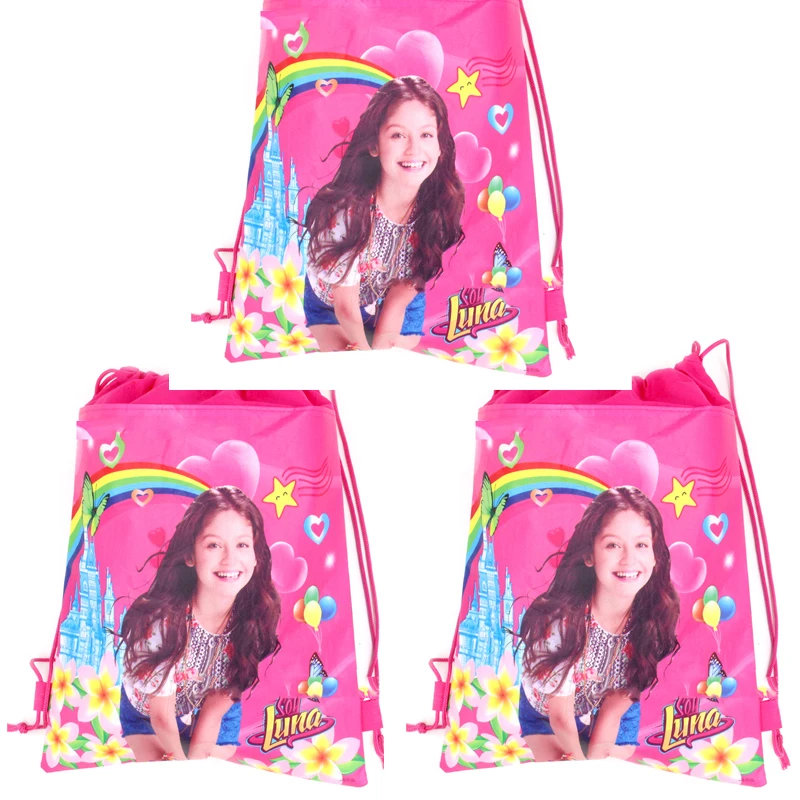 

10pcs/lot Soy Luna Theme Non-woven Fabrics Mochila Baby Shower Girls Favors Birthday Party Decoration Drawstring Gifts Loot Bags