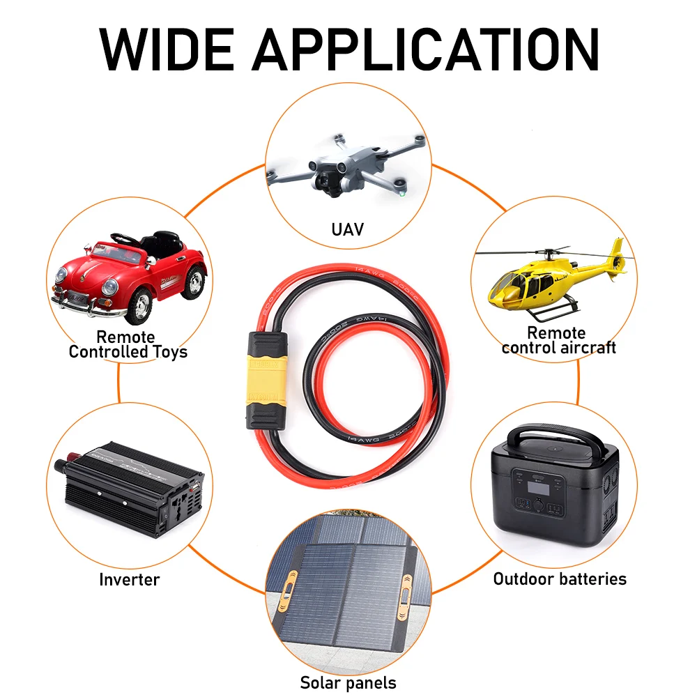 Штекер XT60H к штекеру переходник удлинитель 40 см 14AWG высококачественный