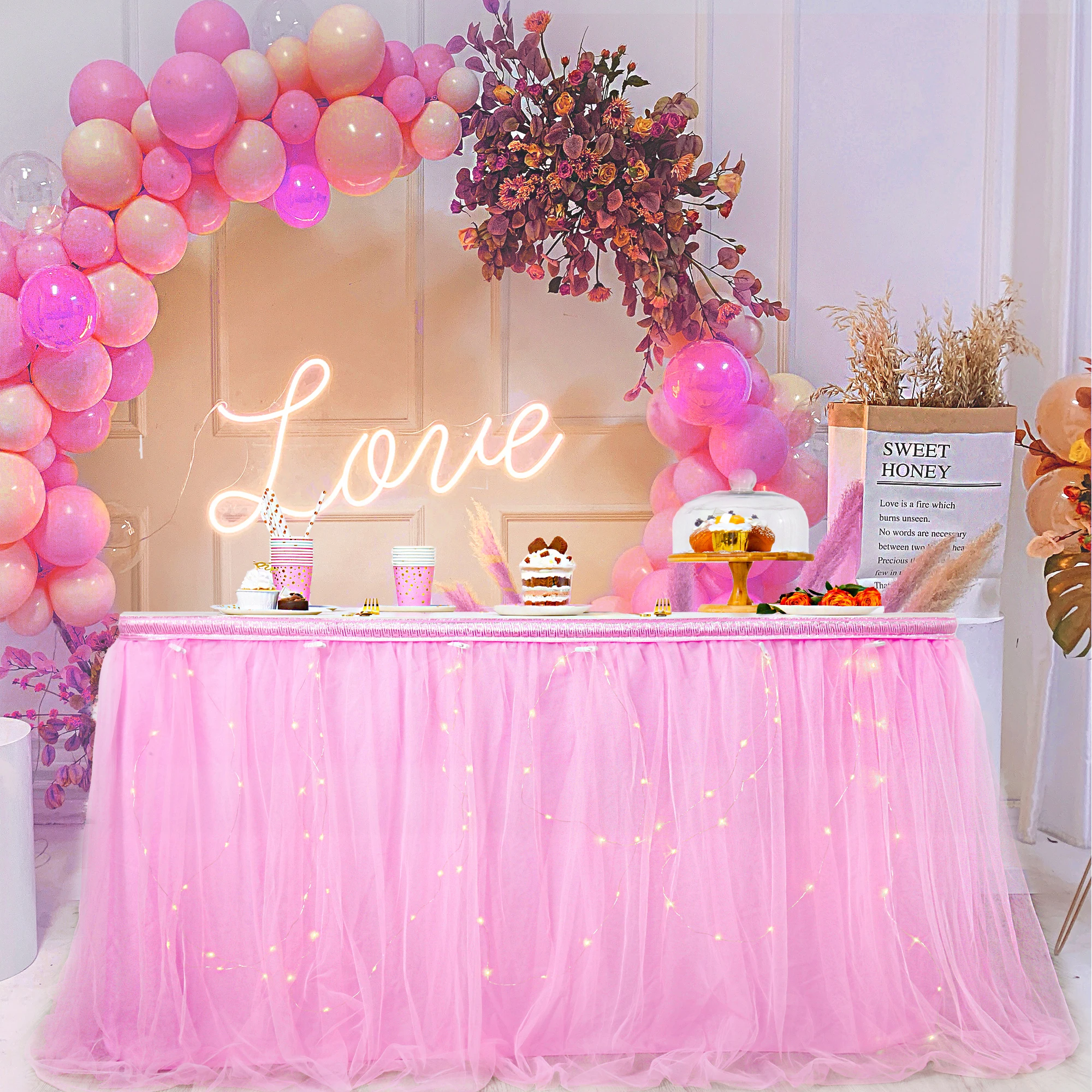 

Tutu Table Skirt Tulle Table Cloth for Wedding Party Baby Shower Table Skirting White Table Decoration Party Supplies Home Decor