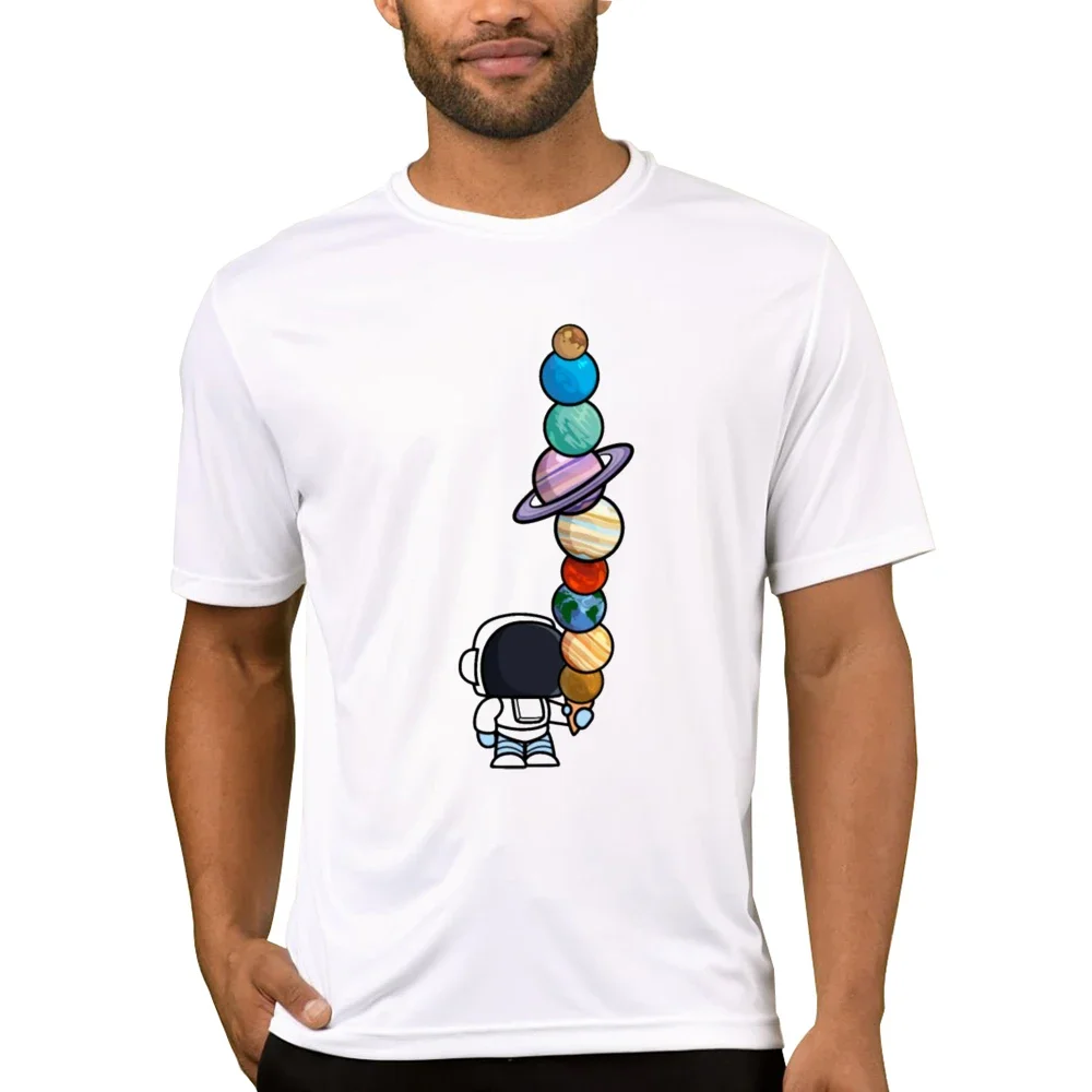 TEEHUB Новая летняя футболка с изображением астронавта мороженого едущего планеты