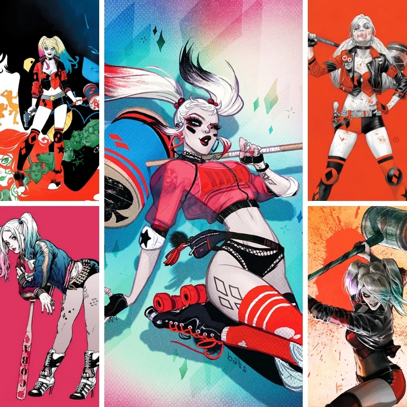 

2022 New DC Bad Girls Harley Quinn 5D Diamond Painting Cartoon Detective Comics Fantasy Art Accesorie Home Decor Novelties Gifts