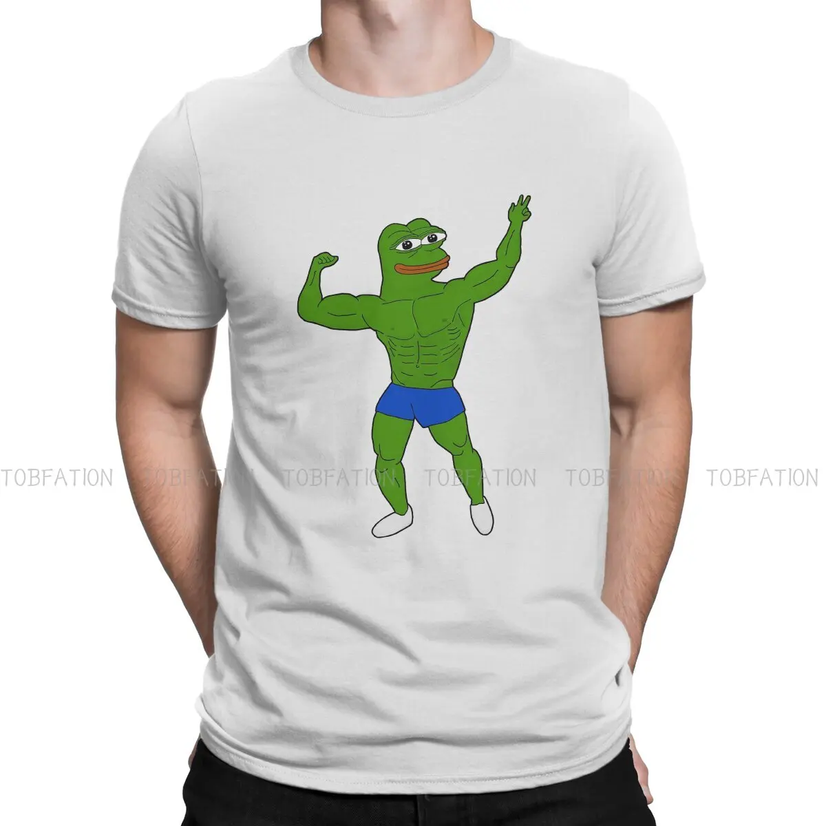 Bodybuilder Aesthetic Zyzz  Casual TShirt Pe Pe Green Frog Creative Tops Comfortable T Shirt Men Tee Unique Gift Idea