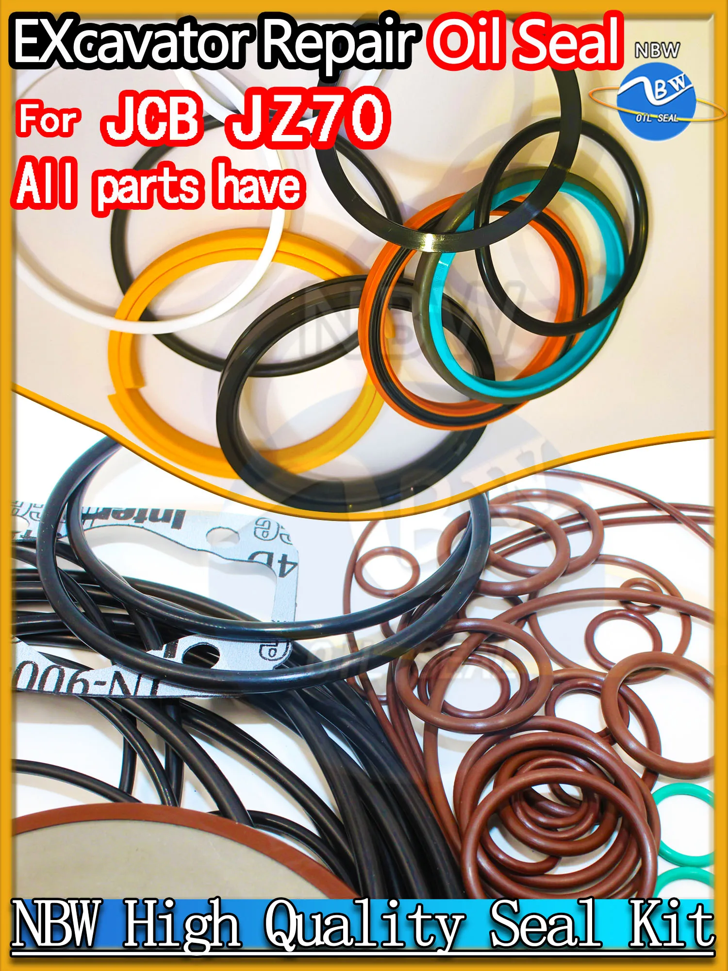 

For JCB JZ70 Excavator Oil Seal Kit High Quality Repair NBR Nok Washer Skf Service Orginal Quality Track Spovel Hammer Tool Set
