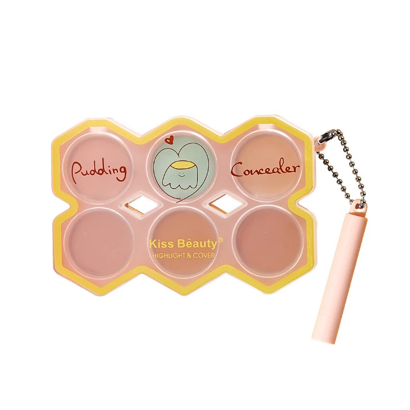 

Cute Concealer Palette Cover Eye Bags Dark Circles 6 Color Concealer Palette Beauty Cosmetics Makeup Light Concealer Face Makeup