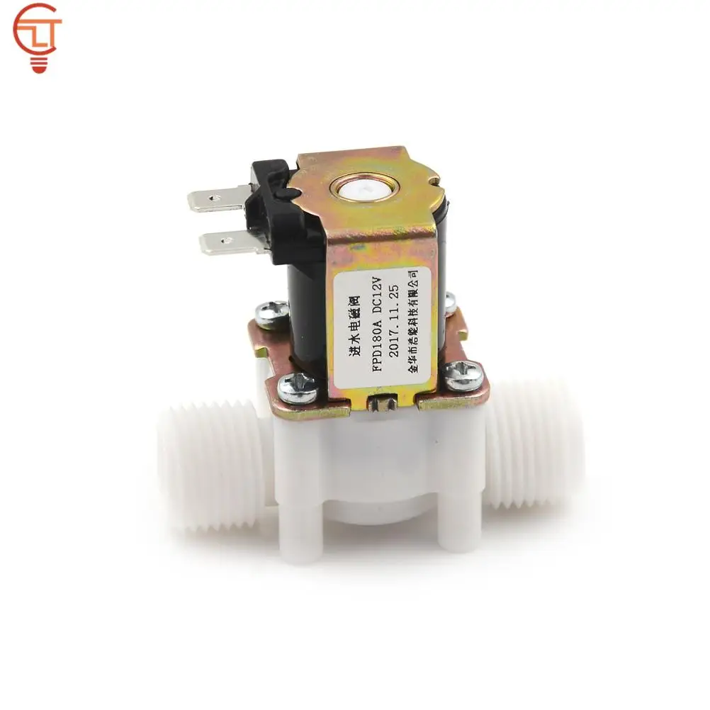 

DC12V 1/2" Plastic Electric Normally Closed Solenoid Valve Magnetic Water Air Pressure Controller Switch N/C Inlet Flow Switch