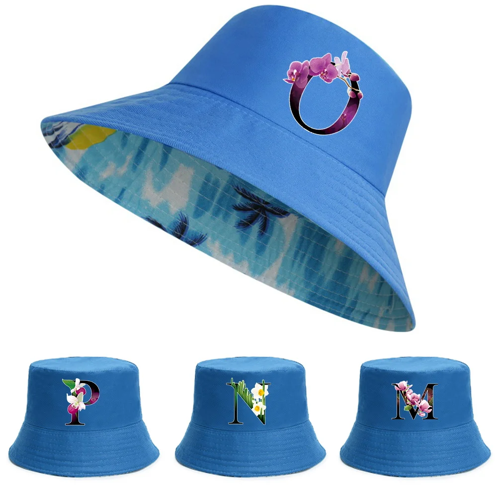 

Cotton Outdoor Reversible Fisherman Caps Fashion Bucket Hats Men Women Beach Fishing Hat Girl Boy Flower Color Series Panama Hat
