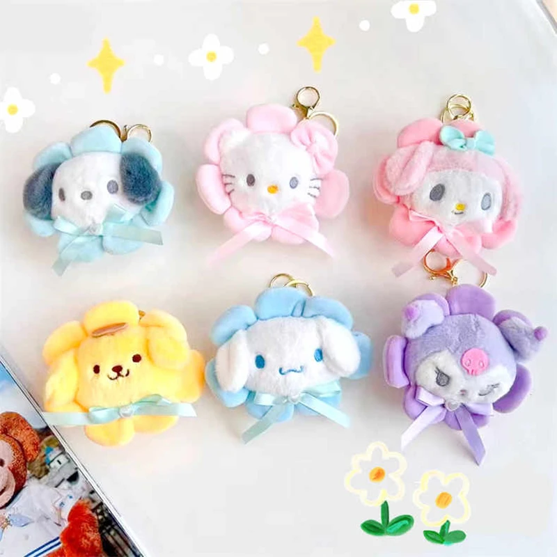 

Случайные аксессуары Sanrio, японский бант, брелок в виде подсолнуха, Женская плюшевая игрушка, 1 шт., 키링, Хэллоуин, праздничные подарки Llaver