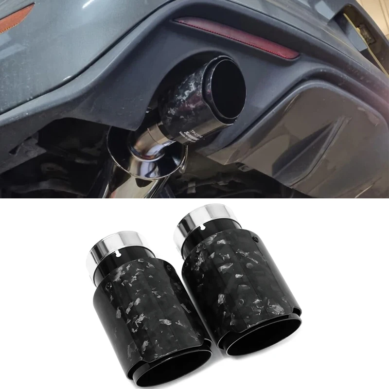 

1 шт. глянцевый глушитель из углеродного волокна черного цвета 304 наконечник из нержавеющей стали Универсальная насадка для выхлопной трубы наконечники для глушителя