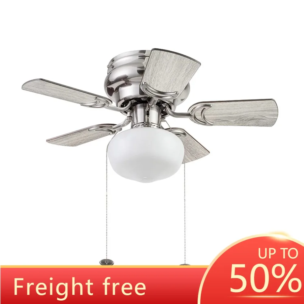 

Потолочный вентилятор из матового никеля, с 5 лезвиями, для дома, 28 дюймов