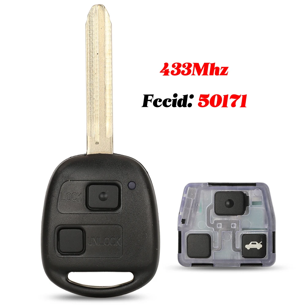 

Jingyuqin 50171 для Toyota Prado 120 RAV4 Kluger Previa FJ Cruiser Land Cruiser 100, дистанционный ключ 433 МГц, 4D67, брелок с чипом, 2/3 кнопки