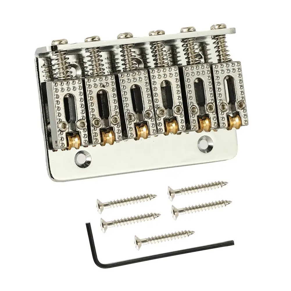 

6-string 65mm Electric Guitar Hardtail Fixed Bridge Ball String Code Tail Pipe Top-load Bridge Compatible For Strat Tele