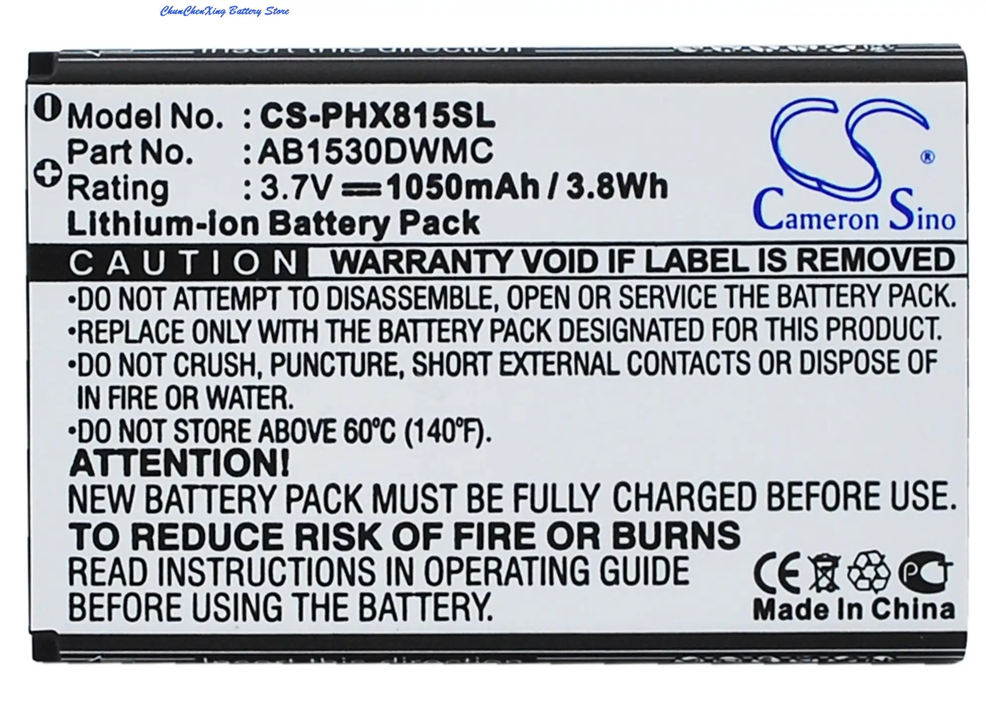 

GreenBattery High Quality 1050mAh Battery AB1530DWMC for Philips Xenium V816, W625, W626,W727, X331