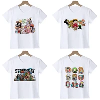 cartoon anime cute one piece short sleeved t shirt boys and girls loose modal fashion casual comfortable short sleeved