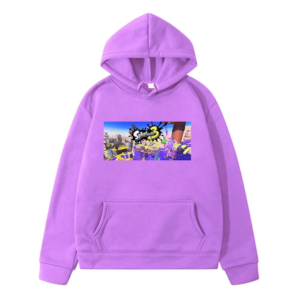 

Hot Game Splatoon 3 Printing Hoodies Moletom Cartoon Graphic Print Children Sweatshirts with Pocket Boys and Girls Pullovers